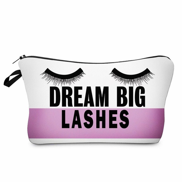 NEW Adorable Graphic Padded Travel Makeup Bag 5x8 - Picture 4 of 10